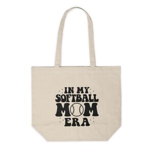 In My Softball Mom Era Custom Canvas Tote Bag